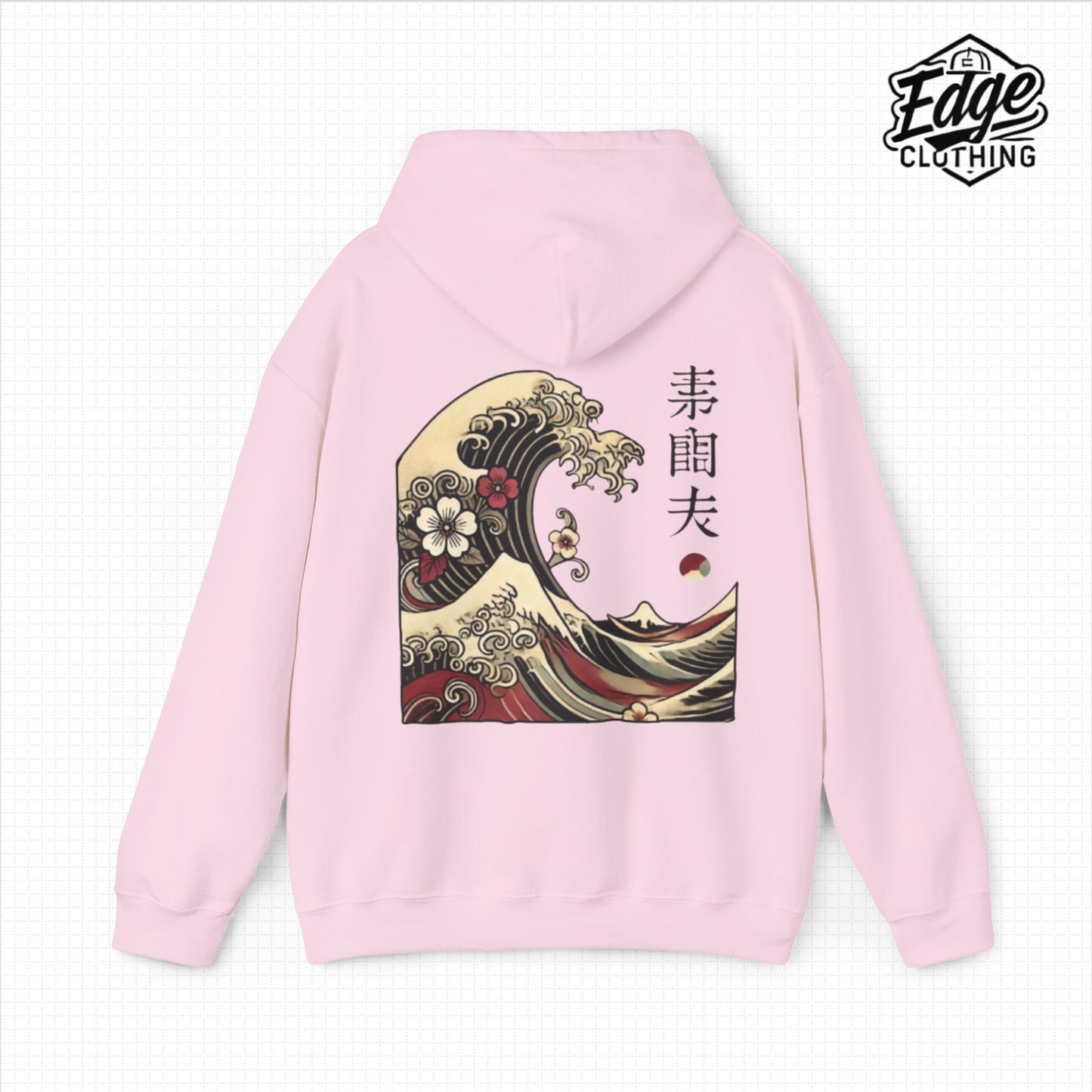 Japanese Unisex Heavy Blend™ Hooded Sweatshirt with Wave Design | Aesthetic Streetwear for Men & Women