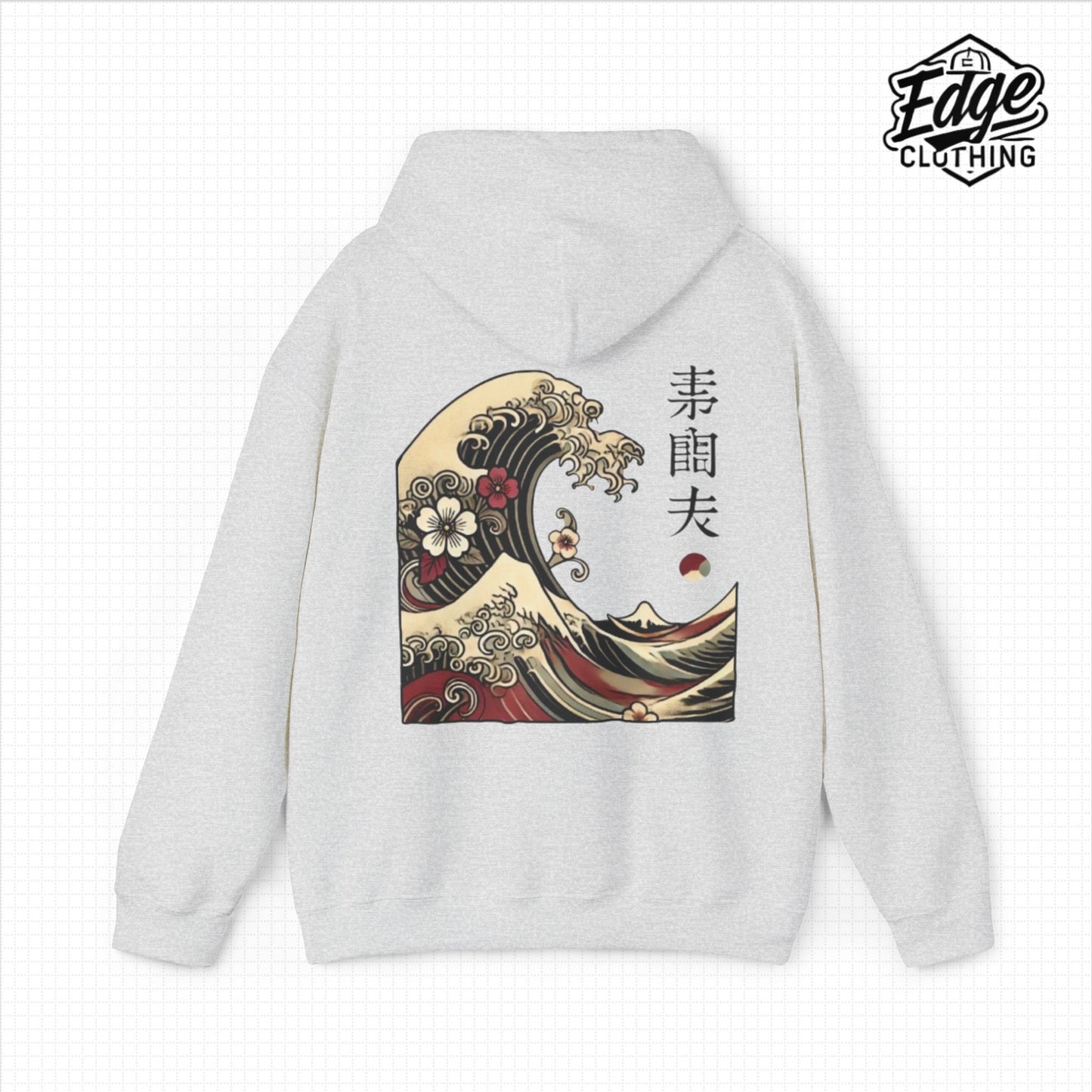 Japanese Unisex Heavy Blend™ Hooded Sweatshirt with Wave Design | Aesthetic Streetwear for Men & Women