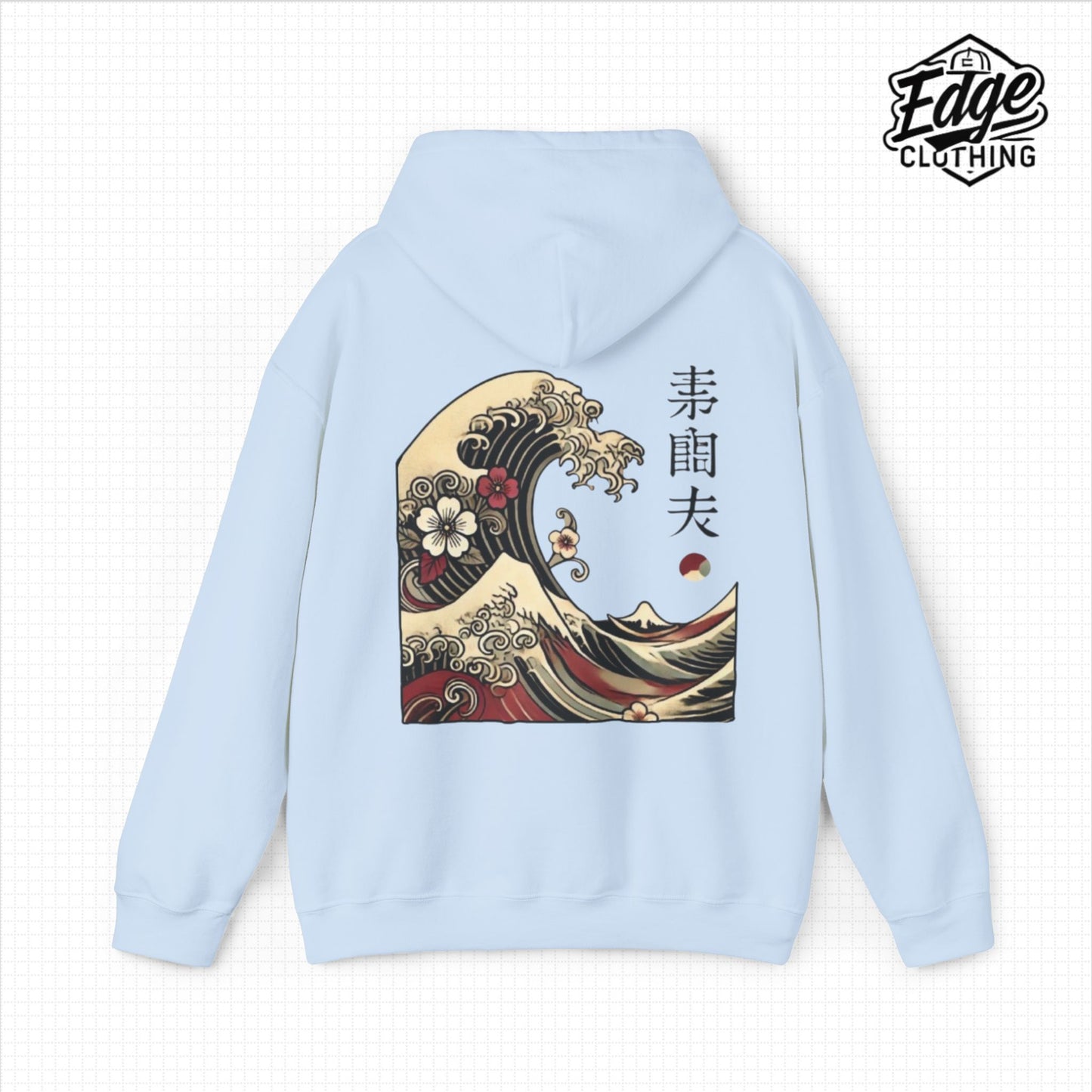 Japanese Unisex Heavy Blend™ Hooded Sweatshirt with Wave Design | Aesthetic Streetwear for Men & Women