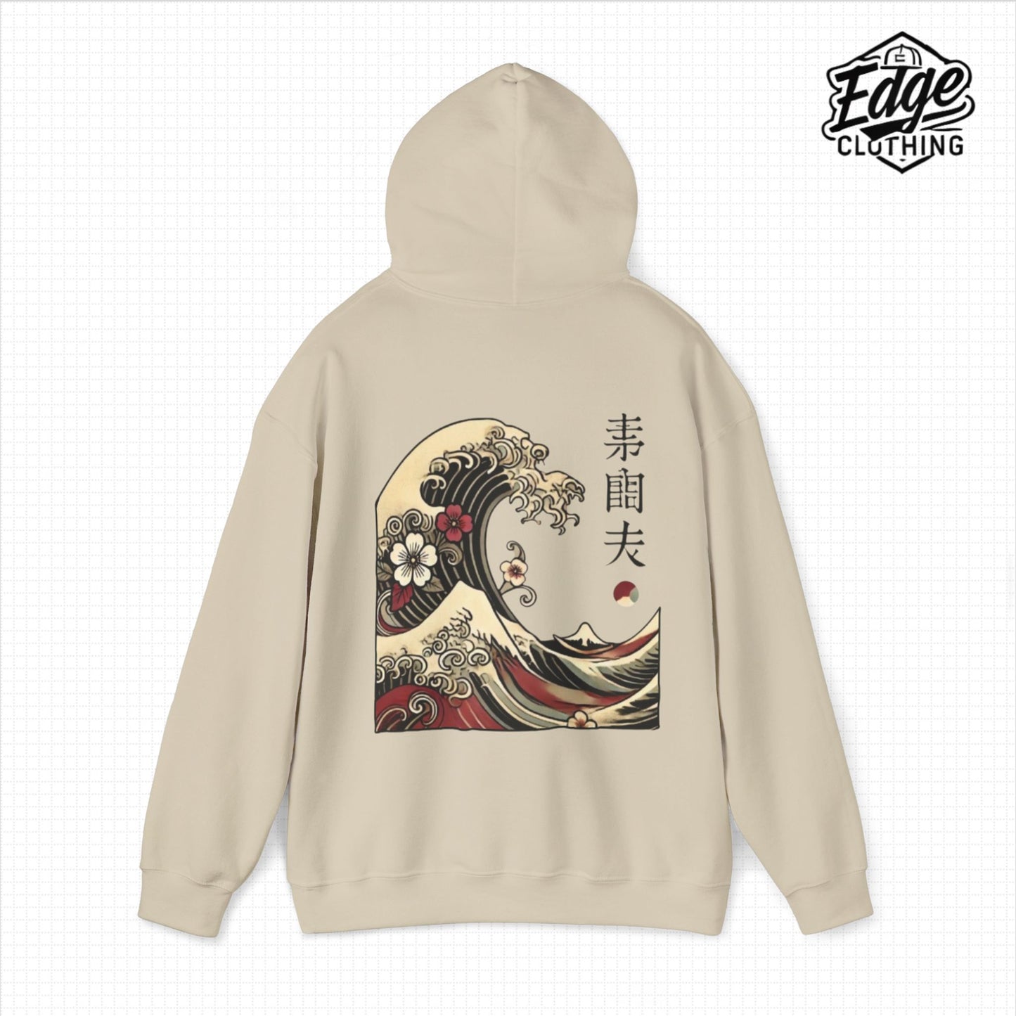 Japanese Unisex Heavy Blend™ Hooded Sweatshirt with Wave Design | Aesthetic Streetwear for Men & Women