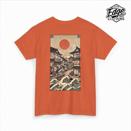 Japanese Unisex Heavy Cotton Tee with Street Design | Aesthetic Streetwear for Men & Women