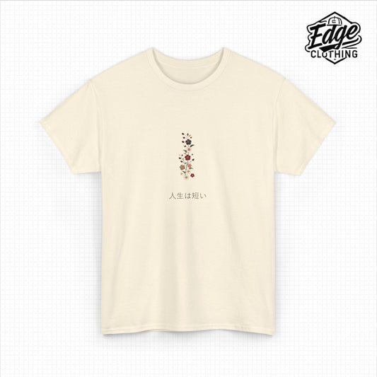 Unisex Heavy Cotton Tee with Floral Design | Aesthetic Streetwear for Men & Women