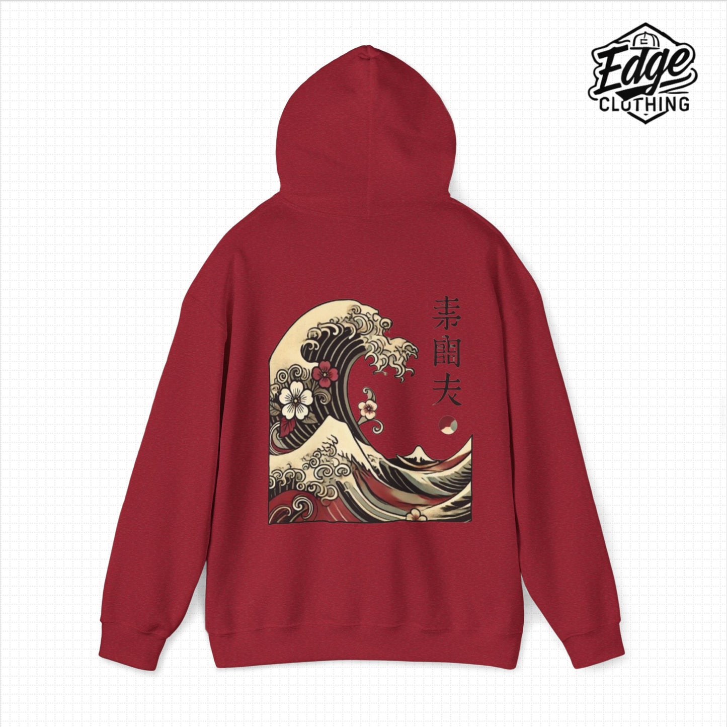 Japanese Unisex Heavy Blend™ Hooded Sweatshirt with Wave Design | Aesthetic Streetwear for Men & Women