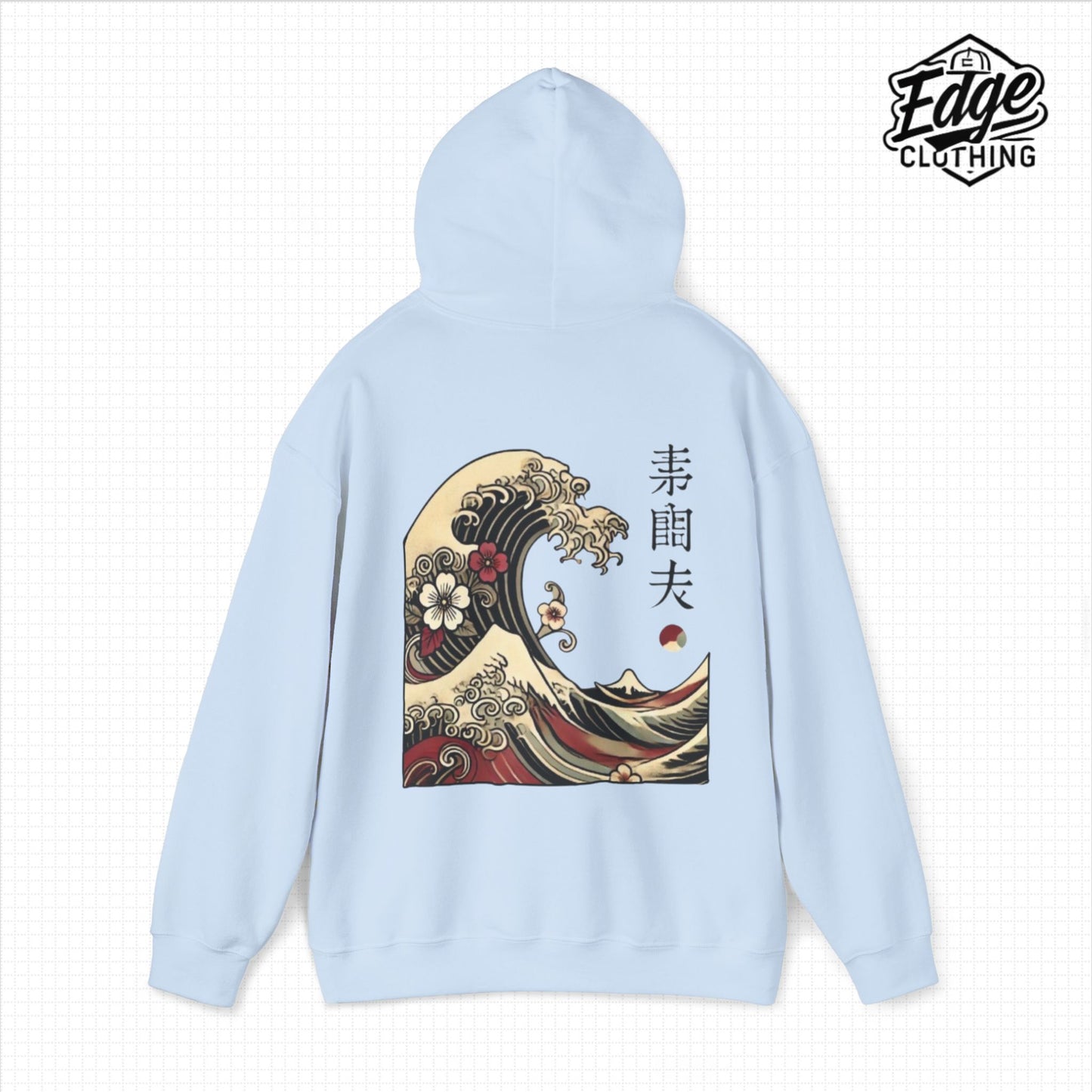 Japanese Unisex Heavy Blend™ Hooded Sweatshirt with Wave Design | Aesthetic Streetwear for Men & Women