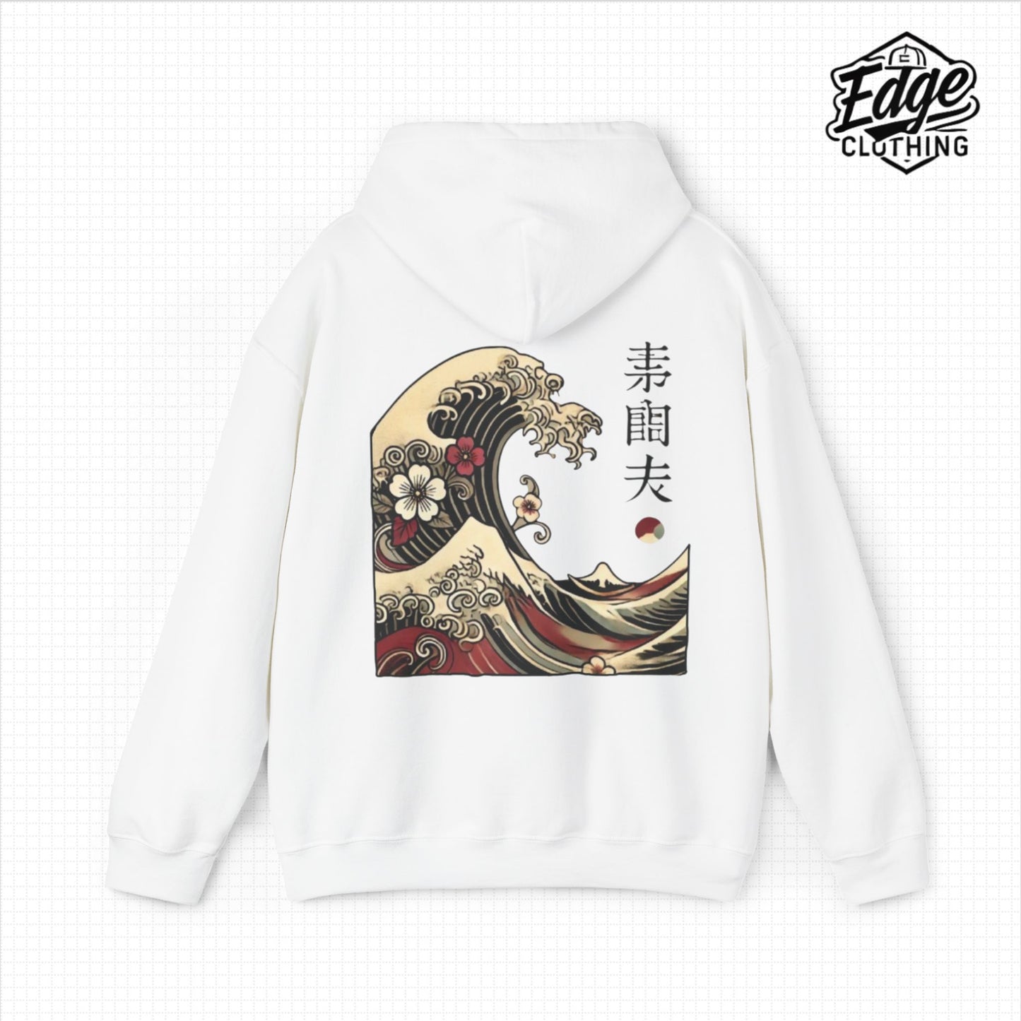 Japanese Unisex Heavy Blend™ Hooded Sweatshirt with Wave Design | Aesthetic Streetwear for Men & Women