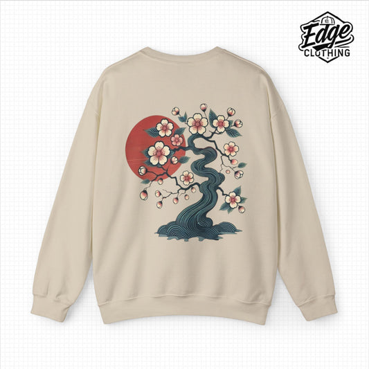 Japanese Unisex Heavy Blend™ Crewneck Sweatshirt with Sakura Design | Aesthetic Streetwear for Men & Women