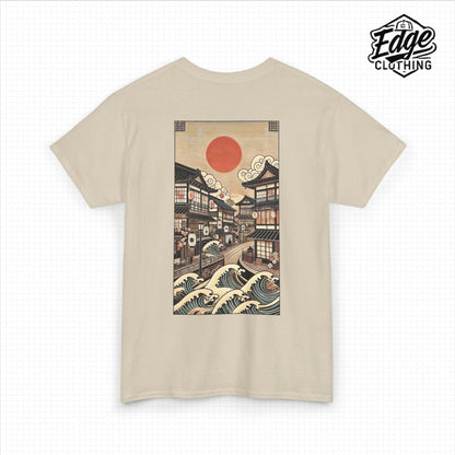 Japanese Unisex Heavy Cotton Tee with Street Design | Aesthetic Streetwear for Men & Women